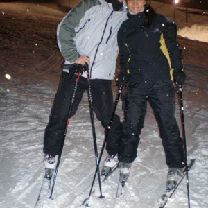 С женой на Горском сноубордпарке.