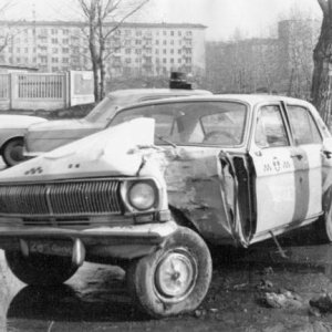 Авария ГАЗ 24 такси