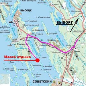 Подробная карта места отдыха
