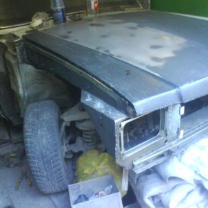 Последствия после ДТП в итоге заменил все поврежденные детали,покрасил и снова на дороге)))